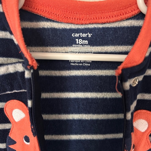 18 Month Carter’s Zip Up Pajama Fleece - Picture 4 of 6